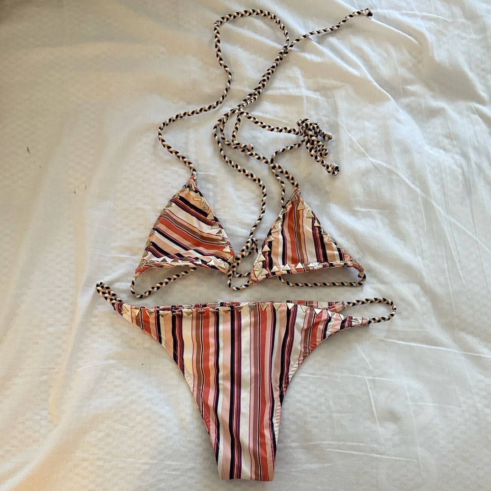 Same swim striped bikini set
